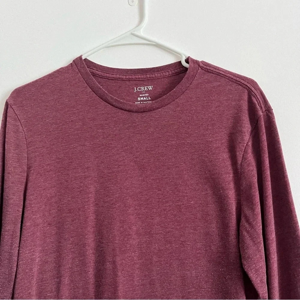 J. Crew • Burgundy Washed Long Sleeve Tee Shirt